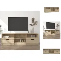 vidaXL Armoire TV Chêne Sonoma 150x33,5x45 cm Bois composite - Meuble TV