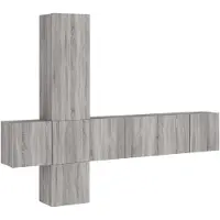 vidaXL Meuble-paroi 5 pièces Gris Sonoma Bois composite