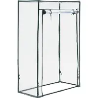 En.casa Serre à tomates Terzigno 100x50x150cm Serre en film plastique Serre de jardin Serre à tomates avec fermeture éclair Film PVC transparent