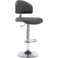 Syfax Tabouret de bar Gris Similicuir