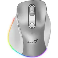Genius Ergo 9000S Pro/Ergonomická/Optická/Pro praváky/2 400 DPI/USB+BT/Stříbrná