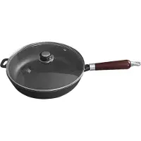 Sans marque Poele en fonte 28 cm avec couvercle KS2567