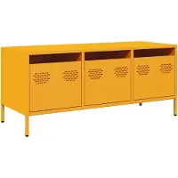 Syfax Meuble TV jaune moutarde 101,5x39x43,5 cm acier laminé à froid
