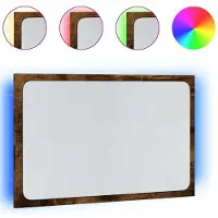 Syfax Miroir de salle de bain à LED chêne sonoma bois d'ingénierie