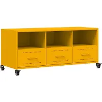 vidaXL Armoire TV jaune moutarde 100,5x39x43,5 cm Acier laminé à froid