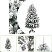 The Living Store Sapin de Noël artificiel pliable enneigé 120 cm