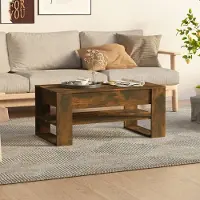 Prolenta Maison Exclusive - Table basse en chêne fumé 102x55x45 cm Matériau dérivé du bois