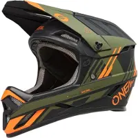 O'Neal Backflip Strike S23, casque de vélo ,Mat Noir/Orange/Olive ,XL