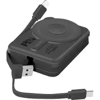 Moxie Girlz Moxie, 10 000mAh MagSafe Powerbank Câble Lightning et USB-C, Noir