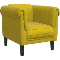 vidaXL Fauteuil jaune velours
