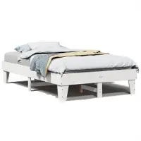 Syfax Cadre de lit sans matelas blanc 120x200 cm bois de pin massif