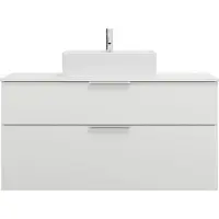 Burgbad Eqio meuble sous-lavabo avec plan de toilette, découpe au centre, 2 tiroirs, largeur 1200mm, WXXH120F2009G0146