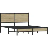 Syfax Cadre de lit en métal sans matelas chêne sonoma 140x200 cm