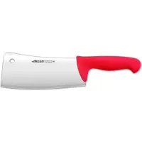 Arcos Macheta couleur - Prof 296722 en acier inoxydable Nitrum et polypropylène mangue rouge ergonomique avec lame de 20 cm et corps de 4 mm d'épaisseur.