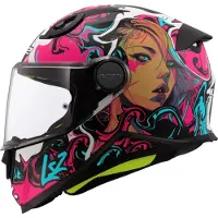 LS2 FF812 Kid Ciberg casque pour enfants, rose mat/turquoise, Y/S (47/48)
