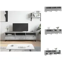 vidaXL Armoire TV gris béton 150x30x44,5 cm Bois composite - Meuble TV