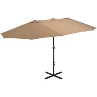 The Living Store Parasol avec mât en aluminium 460x270 cm Taupe