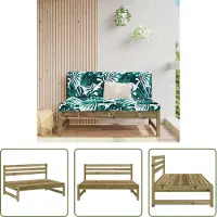 The Living Store Canapé de jardin central 120x80 cm Pin imprégné