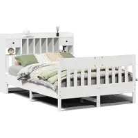 vidaXL Lit en pin massif sans matelas blanc 150x200 cm