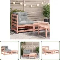 The Living Store Canapé d'angle de jardin avec coussin et tabouret