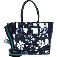Gabs Cuir sac à épaule sac à main Jessica Stampa Trip Shoulderbag Indaco Fiore Grande bleu marine