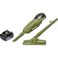 Makita DCL 180 TO Aspirateur à batterie 18 V 0,65 l Olive Outdoor Adventure Serie + 1x batterie 5,0 Ah - sans chargeur