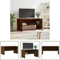 The Living Store Armoire TV marron aspect chêne 80x40x40 cm Matériau dérivé du bois