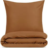 Blumtal linge de lit 155x220cm + taie d'oreiller 40x70cm - Microfibre Bed Sheets 155x220cm - 2pcs set linge de lit Brown