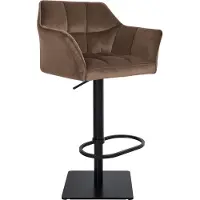 CLP Chaise de bar Damaso W - revêtement en velours, structure blanche - Gris