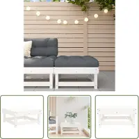 The Living Store Tabouret de jardin Blanc Pin massif
