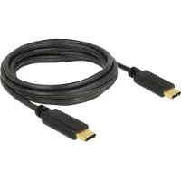 DeLOCK - Câble USB - 24 pin USB-C (M) pour 24 pin USB-C (M) - USB 2.0 - 3 A - 3 m - noir