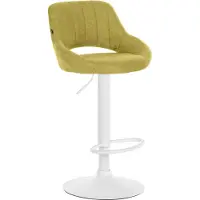 CLP Tabouret Milet, revêtement en tissu, réglable en hauteur, pivotant, avec dossier | Couleur : violet, structure : blanc
