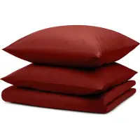Blumtal linge de lit 240x220cm + 2x taies d'oreiller 80x80cm - Microfibre Bed Sheets 240x220cm - 3-pièces de linge de lit rouge foncé