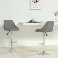 Prolenta Maison Exclusive - Lot de 2 tabourets de bar en similicuir gris