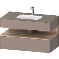 Duravit Collection One lavabo à encastrer avec meuble sous-vasque en console, 1000x550x600mm, niche en chêne mamelonné, QA4786055430000