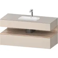 Duravit Collection One lavabo à encastrer avec meuble sous-vasque en console, 1200x550x600mm, niche en chêne mamelonné, QA4787055830010