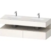 Duravit Collection One lavabo à encastrer avec meuble sous-vasque en console, 1600x550x600mm, niche Taupe Supermatt, lavabos doubles, QA4797083840010
