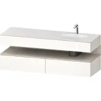 Duravit Collection One lavabo à encastrer avec meuble sous-vasque en console, 1600x550x600mm, niche Taupe Supermatt, vasque à droite, QA4796083220000