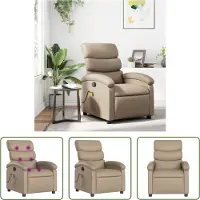 The Living Store Fauteuil de massage en simili cuir cappuccino-brun