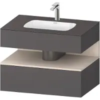 Duravit Collection One lavabo à encastrer avec meuble sous-vasque en console, 800x550x600mm, niche Taupe Supermatt, QA4785083490000