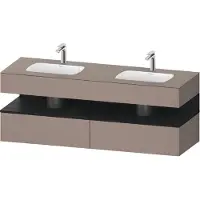 Duravit Collection One lavabo à encastrer avec meuble sous-vasque en console, 1600x550x600mm, niche en chêne noir, lavabos doubles, QA4797016430010