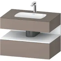 Duravit Collection One lavabo à encastrer avec meuble sous-vasque en console, 800x550x600mm, niche blanc mat, QA4785018430010
