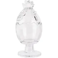 Clayre & Eef Pot en verre Poulet Ø 10x22 cm Verre transparent