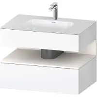 Duravit Collection One lavabo à encastrer avec meuble sous-vasque en console, 800x550x600mm, niche blanc supermat, QA4785084180000