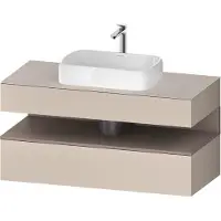 Duravit Collection One Meuble sous-vasque sur console, 1 tiroir, 1 tiroir, découpe au centre, 1200x550x600mm, niche basalte mat, QA4732043830000