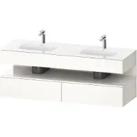 Duravit Collection One lavabo à encastrer avec meuble sous-vasque en console, 1600x550x600mm, niche blanc ultra-brillant, lavabos doubles, QA4797022220010