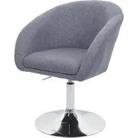 Mendler Chaise de salle à manger HWC-F19, chaise de cuisine chaise pivotante fauteuil lounge, pivotante réglable en hauteur ~ tissu/textile gris foncé