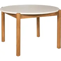 Ebuy24 Terracina table de jardin Ø120cm naturel, blanche.