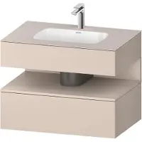 Duravit Collection One lavabo à encastrer avec meuble sous-vasque en console, 800x550x600mm, niche Taupe Matt, QA4785091910000