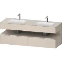 Duravit Collection One lavabo à encastrer avec meuble sous-vasque en console, 1600x550x600mm, niche Taupe Supermatt, lavabos doubles, QA4797083830010